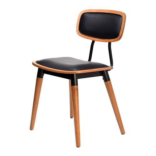 4242204_Felix Chair – Black Vinyl Seat – Lancaster Oak – Black Frame_g2